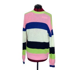 Abound Womens Color Block Long Sleeve Sweater Size S Green Prairie Bold …